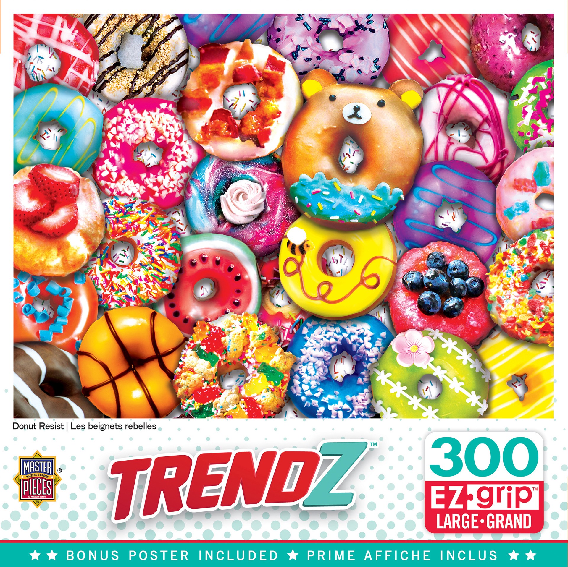 slide 1 of 6, Masterpieces Trendz - Donut Resist 300 Piece EZ Grip Puzzle, 1 ct