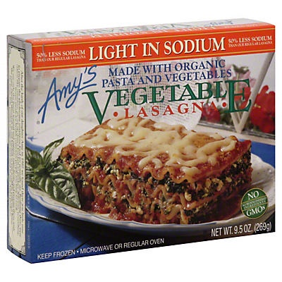 slide 1 of 1, Amy's Organic Vegetable Lasagna, 9.5 oz