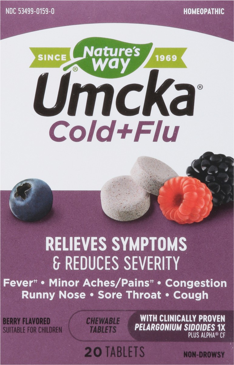 slide 7 of 9, Nature's Way Umcka Homeopathic Berry Flavored Cold + Flu Relief 20 ea, 20 ct