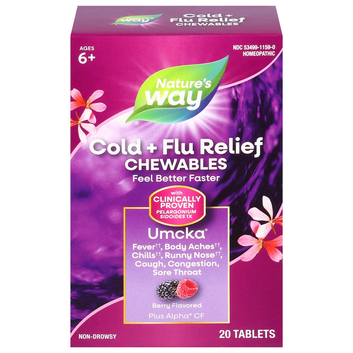 slide 1 of 9, Nature's Way Umcka Homeopathic Berry Flavored Cold + Flu Relief 20 ea, 20 ct