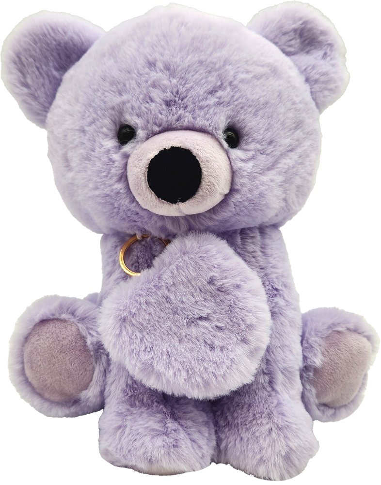 slide 1 of 2, Holiday Home 10-Inch Plush Bear with Keychain - Purple, 1 ct