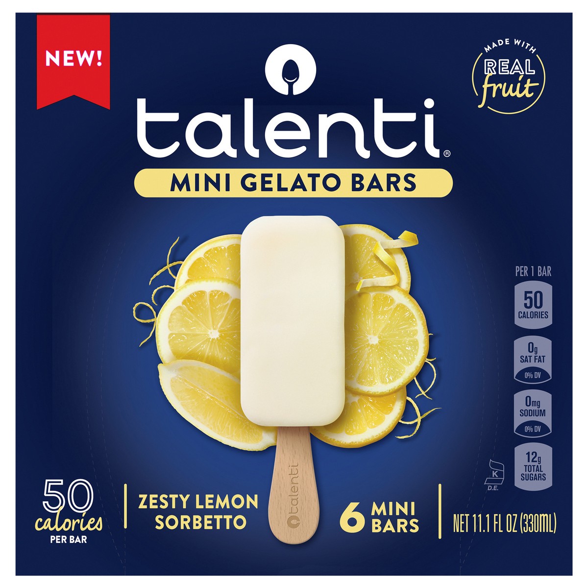 slide 11 of 14, Talenti Mini Sorbetto Fruit Bars Zesty Lemon, 6 ct