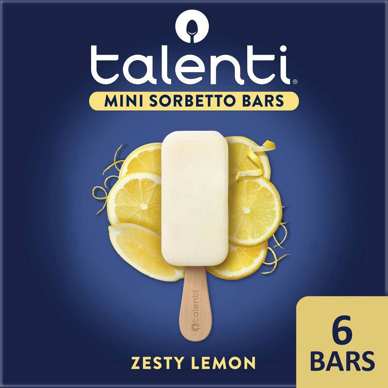 slide 1 of 14, Talenti Mini Sorbetto Fruit Bars Zesty Lemon, 6 ct