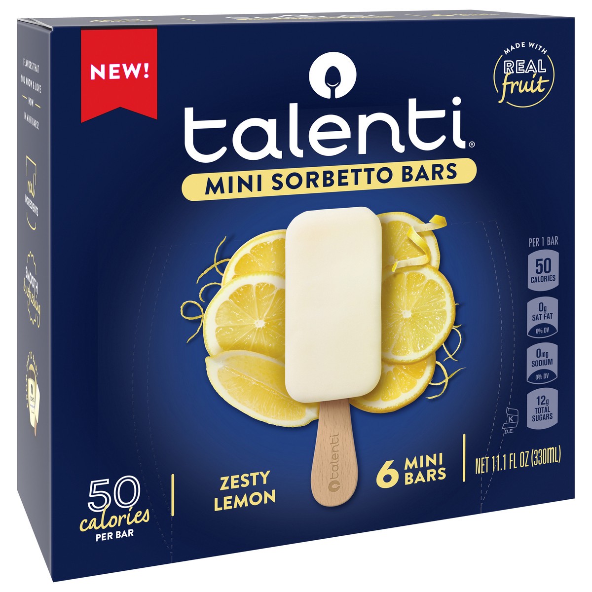 slide 4 of 14, Talenti Mini Sorbetto Fruit Bars Zesty Lemon, 6 ct