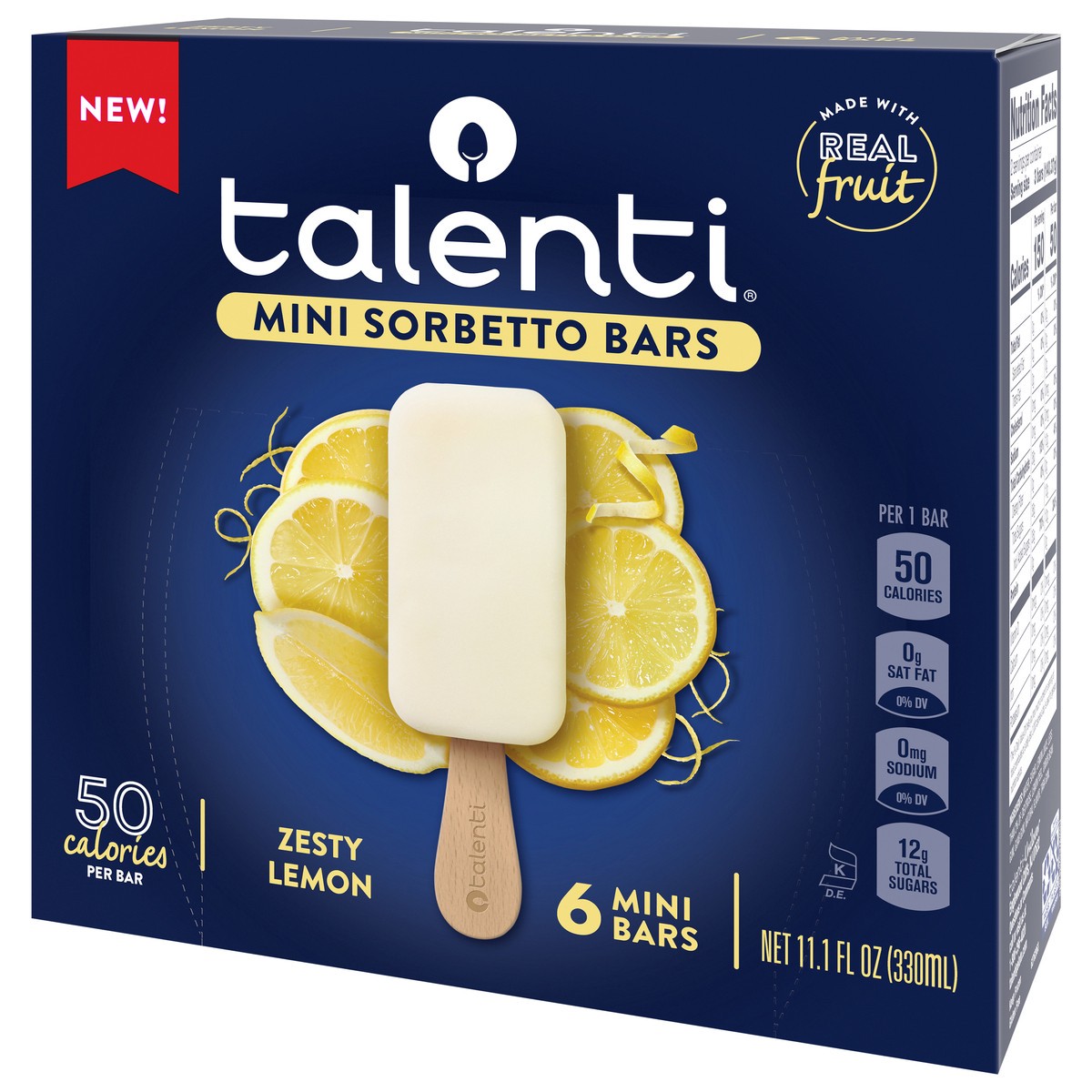 slide 10 of 14, Talenti Mini Sorbetto Fruit Bars Zesty Lemon, 6 ct
