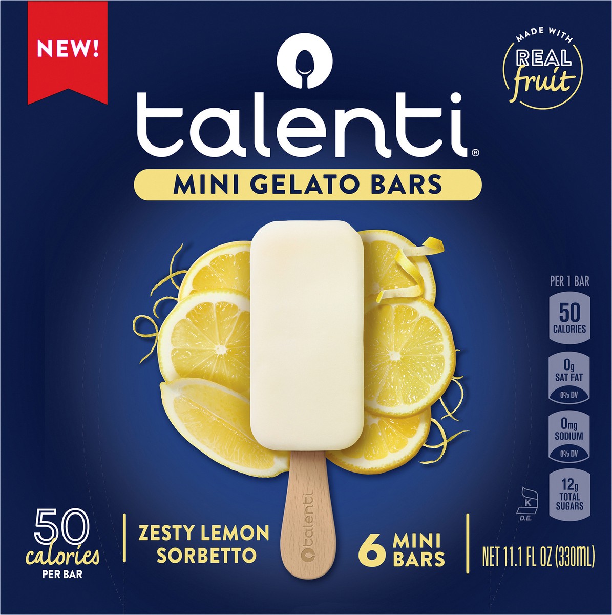 slide 8 of 14, Talenti Mini Sorbetto Fruit Bars Zesty Lemon, 6 ct