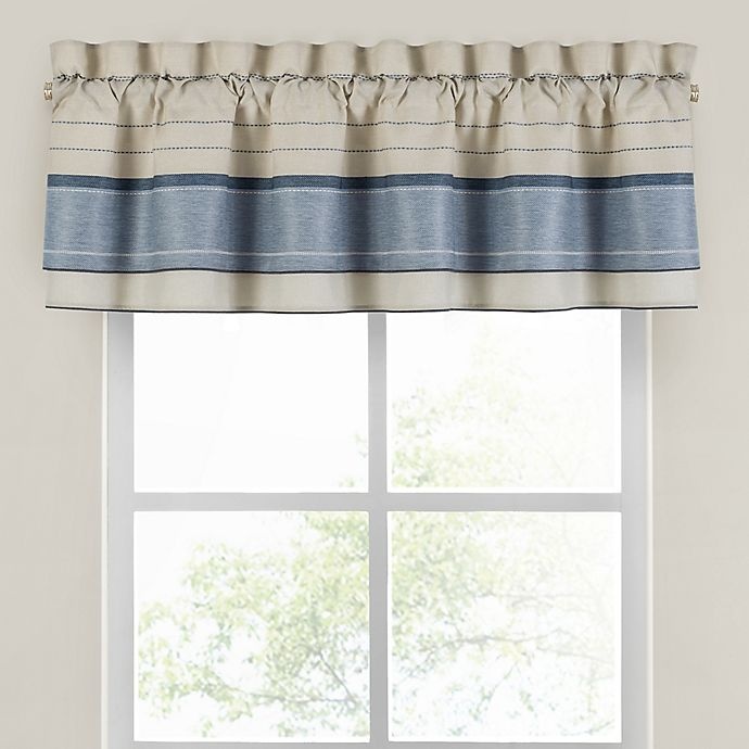 slide 1 of 3, Croscill Silas Double Layered Window Valance - Blue, 1 ct