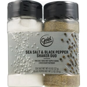 slide 1 of 1, Gold Emblem Salt & Pepper Shaker Set, 6.6 oz