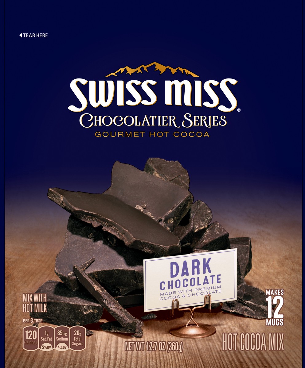 slide 1 of 3, Swiss Miss Chocolatier Series Gourmet Dark Chocolate Hot Cocoa Mix - 12.7 oz, 12.7 oz