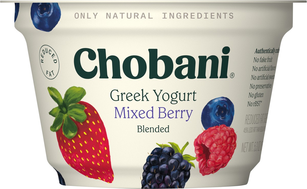 slide 6 of 9, Chobani Mixed Berry Blended Low Fat Greek Yogurt - 5.3oz, 5.3 oz