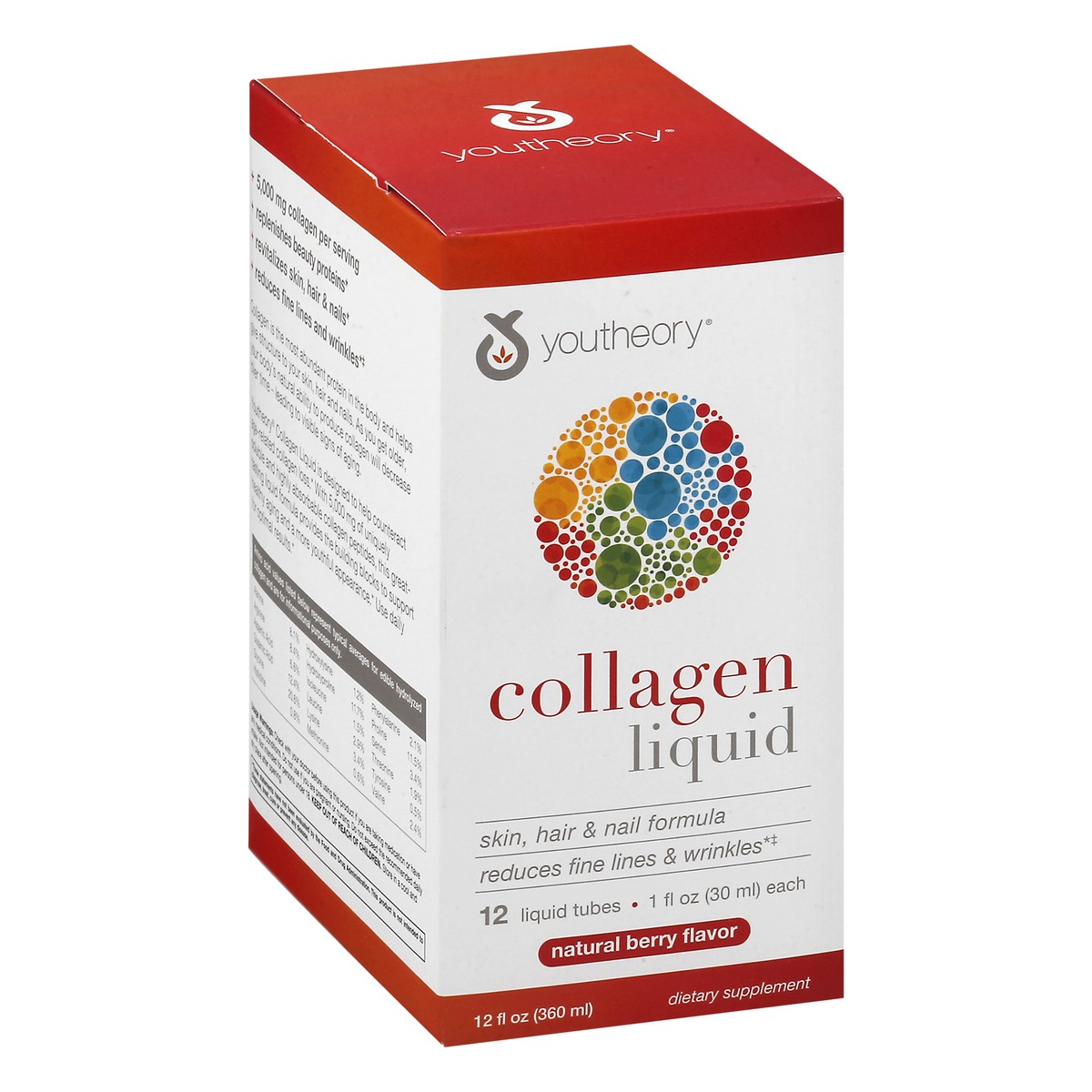 slide 3 of 9, Youtheory Collagen Liquid Packets (Natural Berry), 12 ct., 12 ct