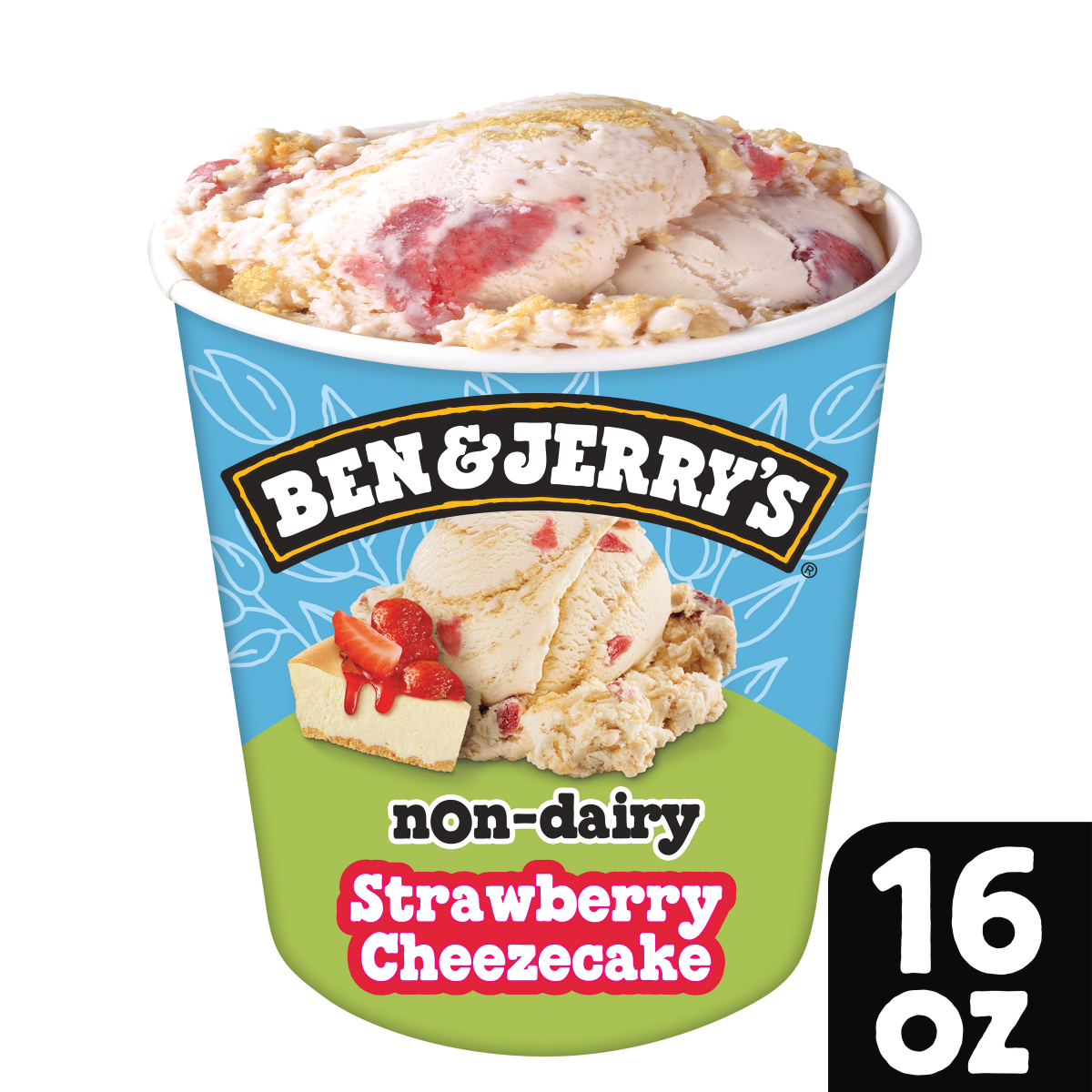 slide 1 of 17, Ben & Jerry's Strawberry Cheezecake Frozen Dessert Non-Dairy, 1 pint