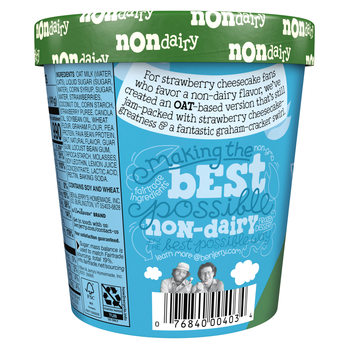 slide 13 of 17, Ben & Jerry's Strawberry Cheezecake Frozen Dessert Non-Dairy, 1 pint