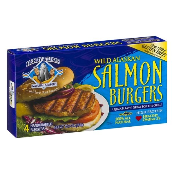 slide 1 of 1, Henry & Lisa's Wild Alaskan Salmon Burgers, 4 ct; 12.8 oz