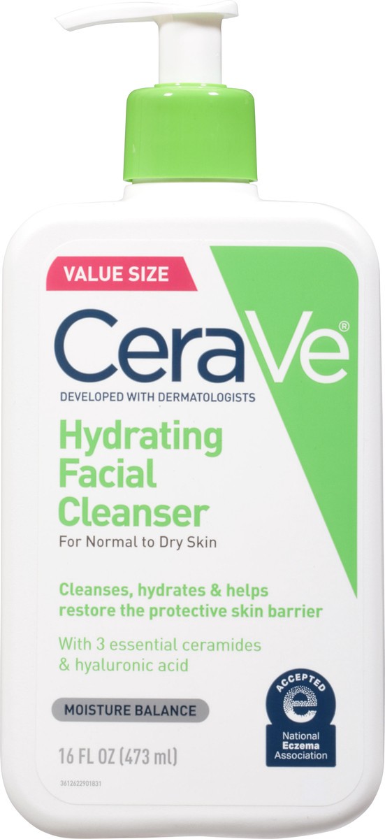 slide 8 of 9, CeraVe Moisture Balance Hydrating Facial Cleanser Value Size 16 fl oz, 16 fl oz