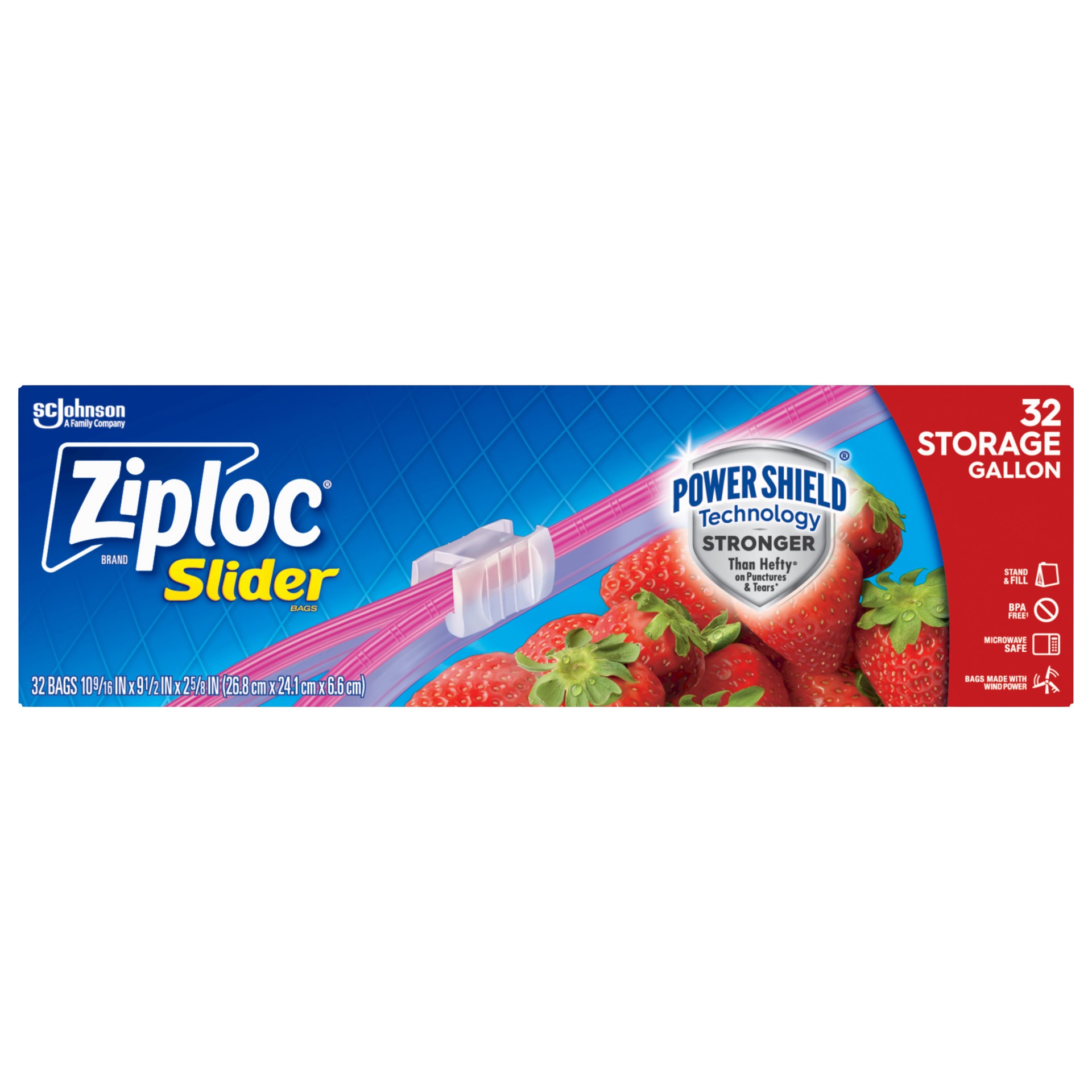 slide 1 of 4, Ziploc Slider Storage Gallon Bags with Power Shield Technology, 32 Count, 32 ct