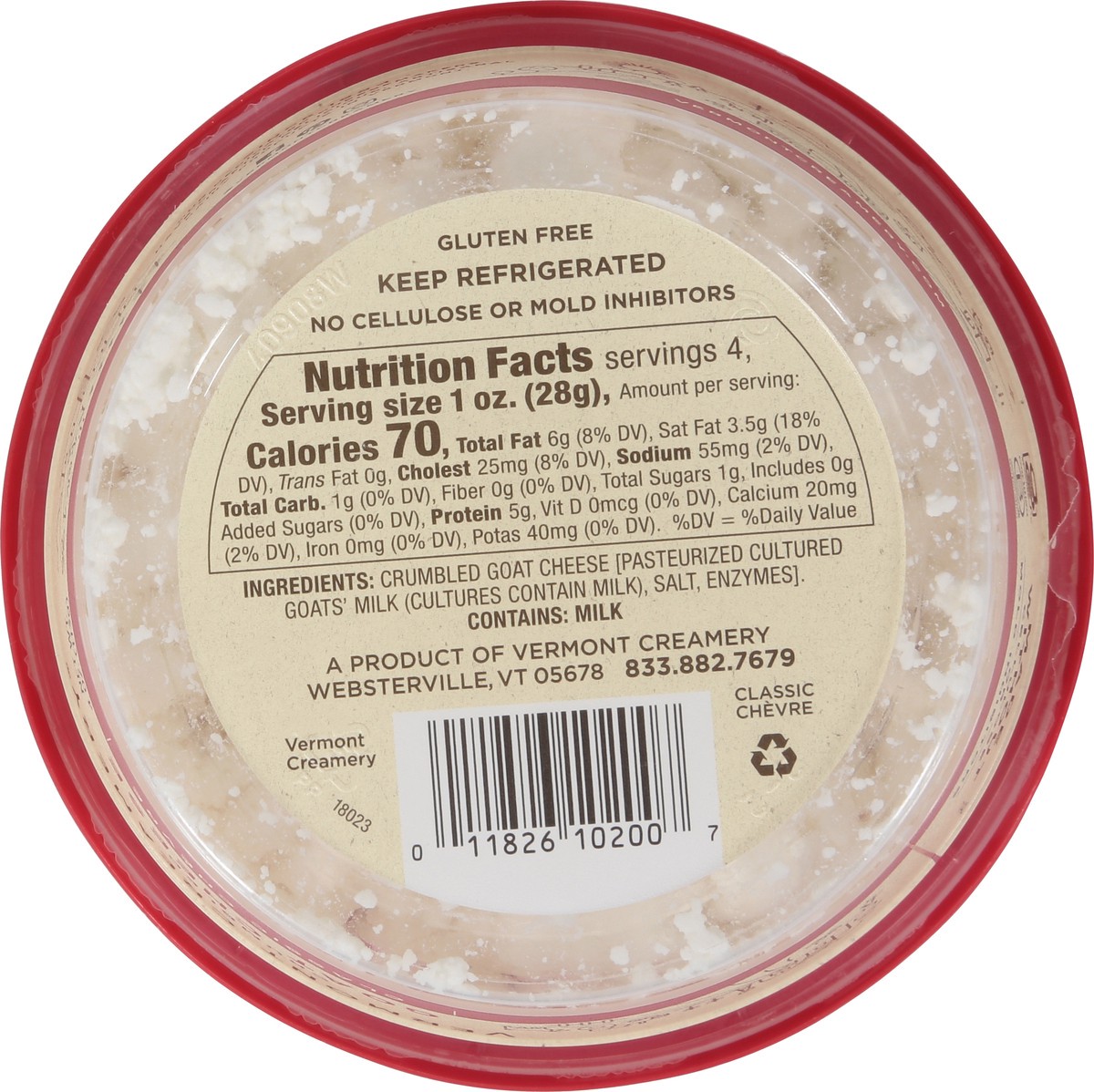 slide 7 of 14, Vermont Creamery Crumbled Classic Chevre Goat Cheese 4 oz, 4 oz