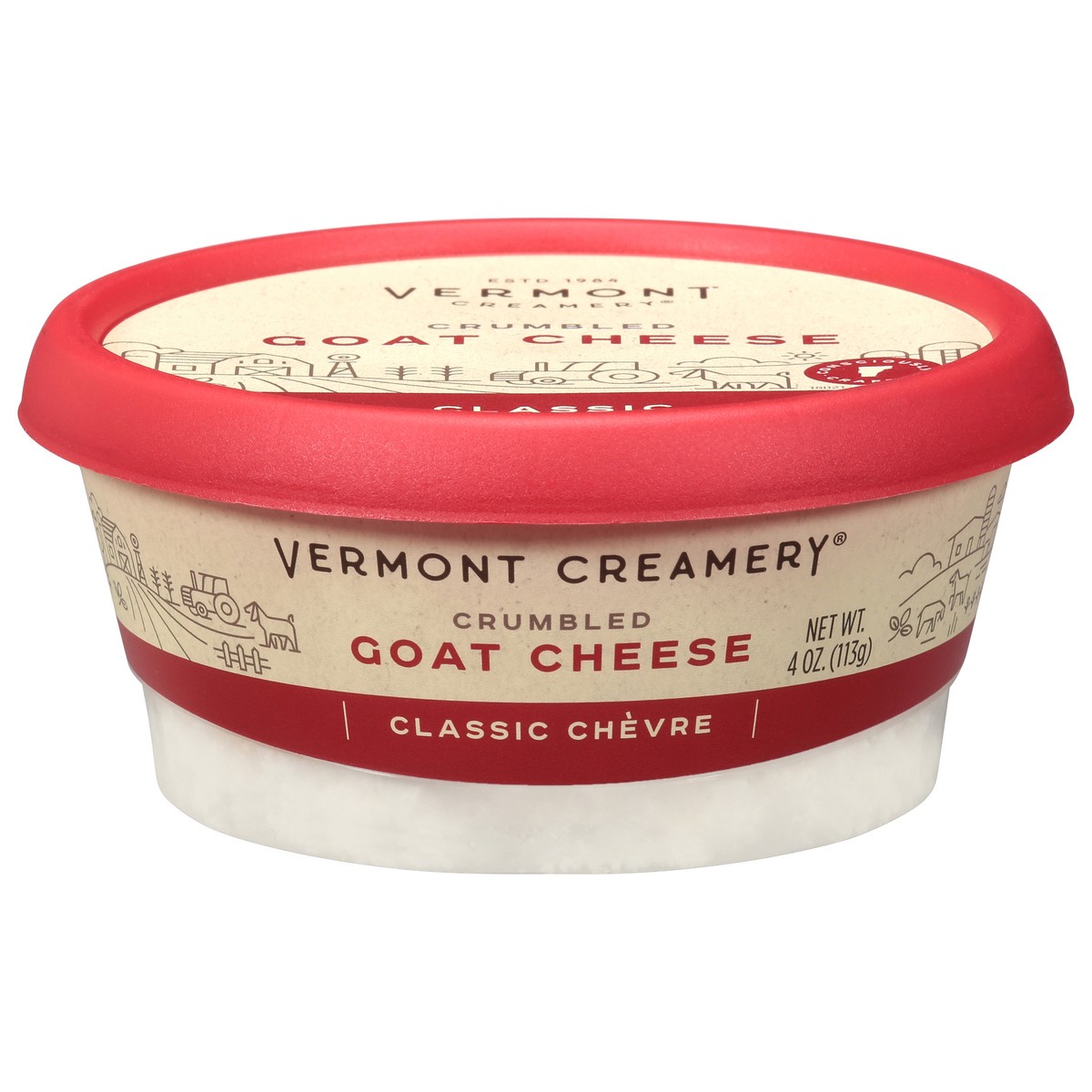 slide 1 of 14, Vermont Creamery Crumbled Classic Chevre Goat Cheese 4 oz, 4 oz