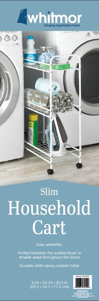 slide 2 of 2, Whitmor Slim Household Utility Cart - White, 1 ct