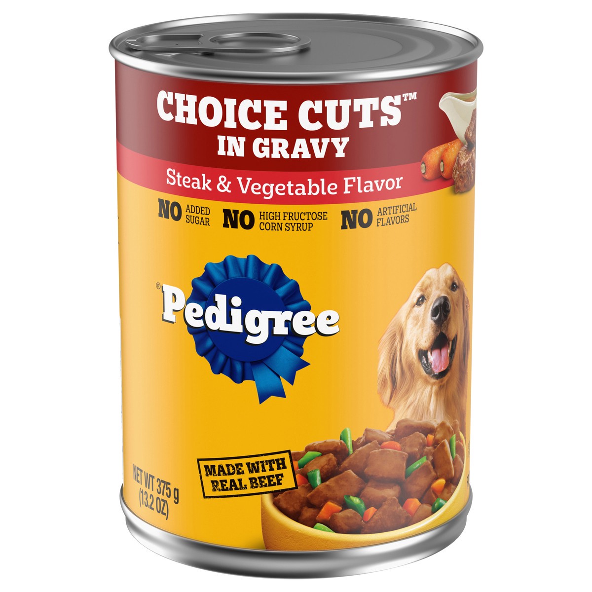 slide 1 of 5, Pedigree Choice Cuts in Gravy Steak & Vegetable Flavor Food for Dogs 13.2 oz, 13.2 oz