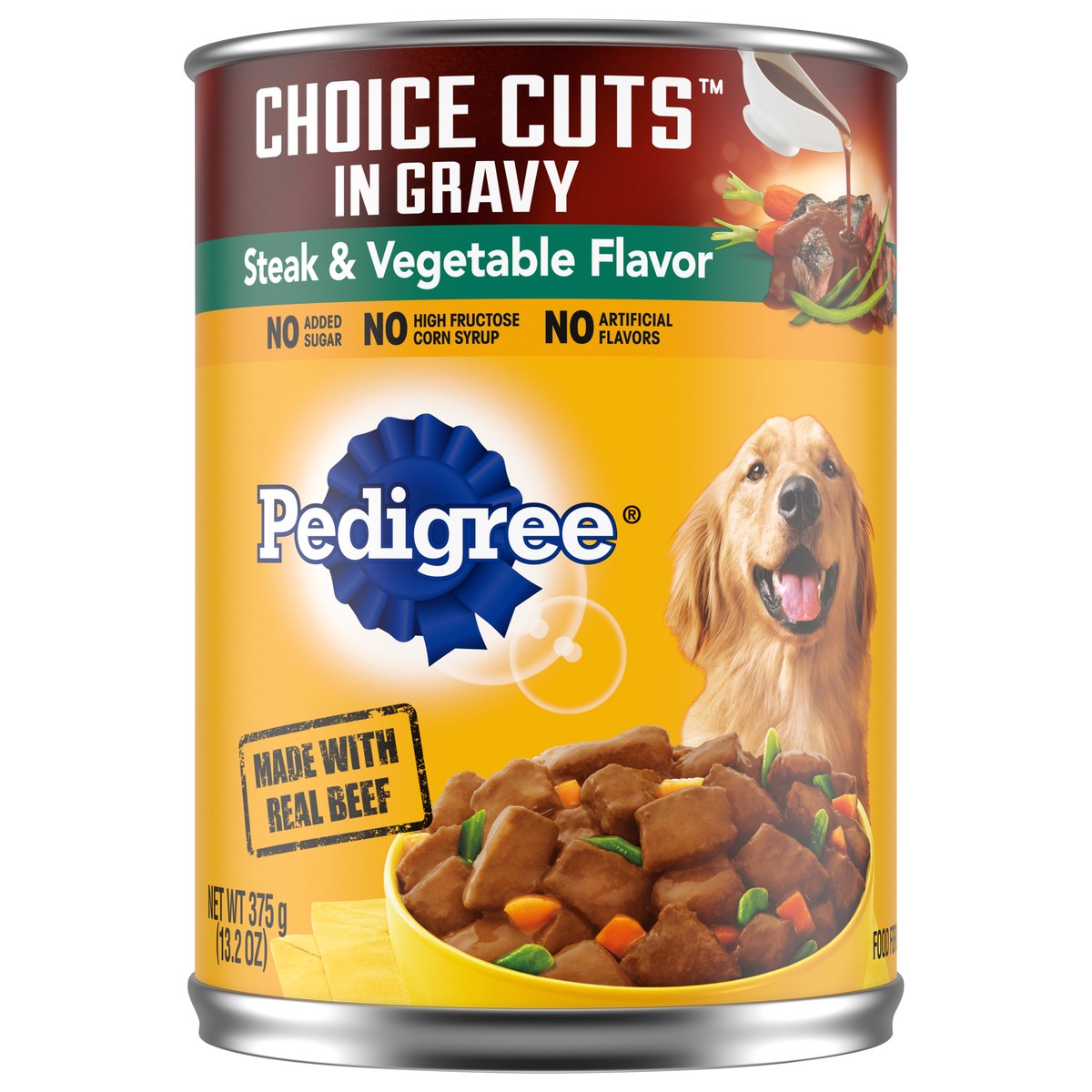 slide 1 of 5, Pedigree Choice Cuts in Gravy Steak & Vegetable Flavor Food for Dogs 13.2 oz, 13.2 oz