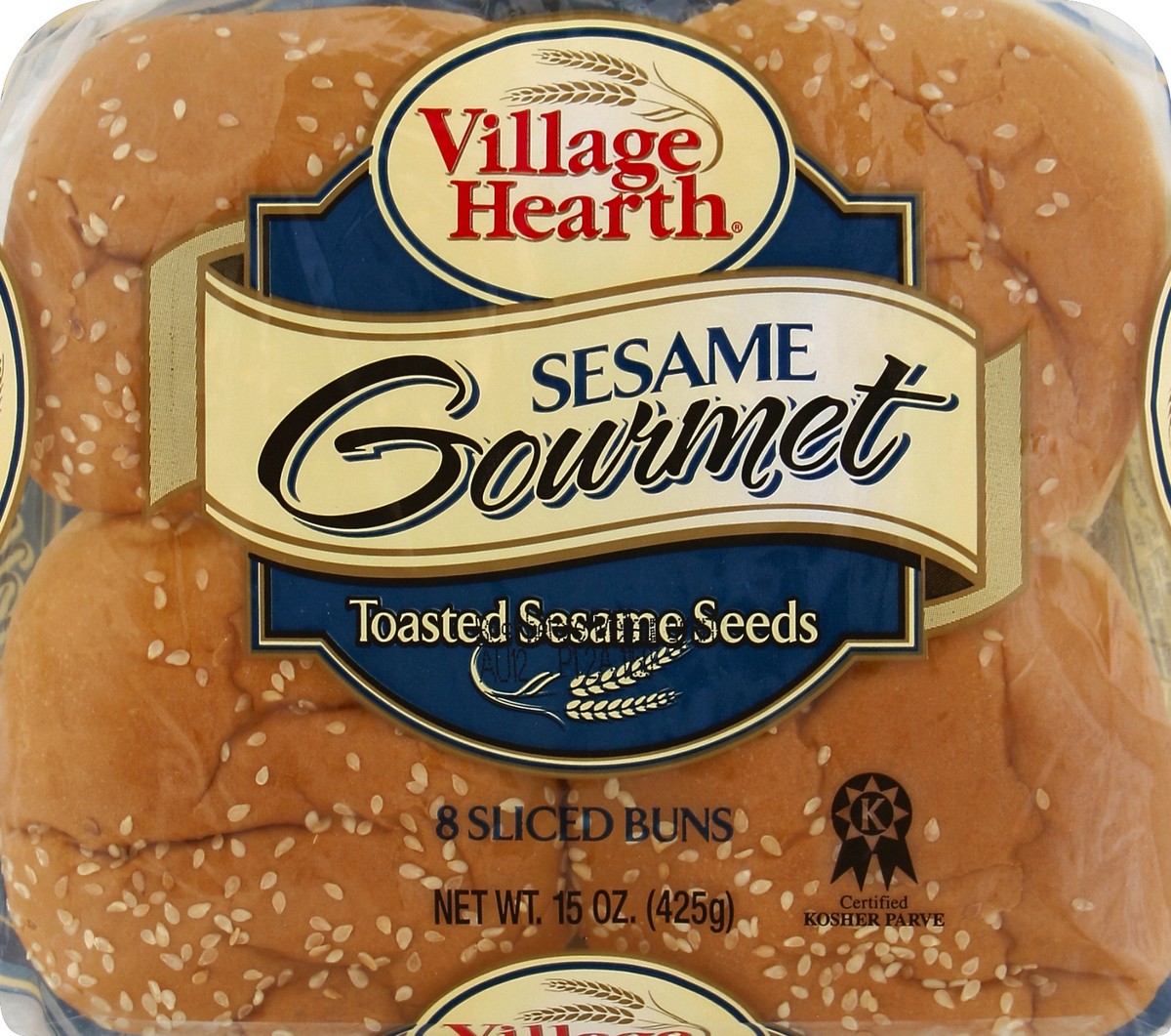 slide 2 of 5, Village Hearth Sliced Gourmet Sesame Buns 8 ea, 8 ct