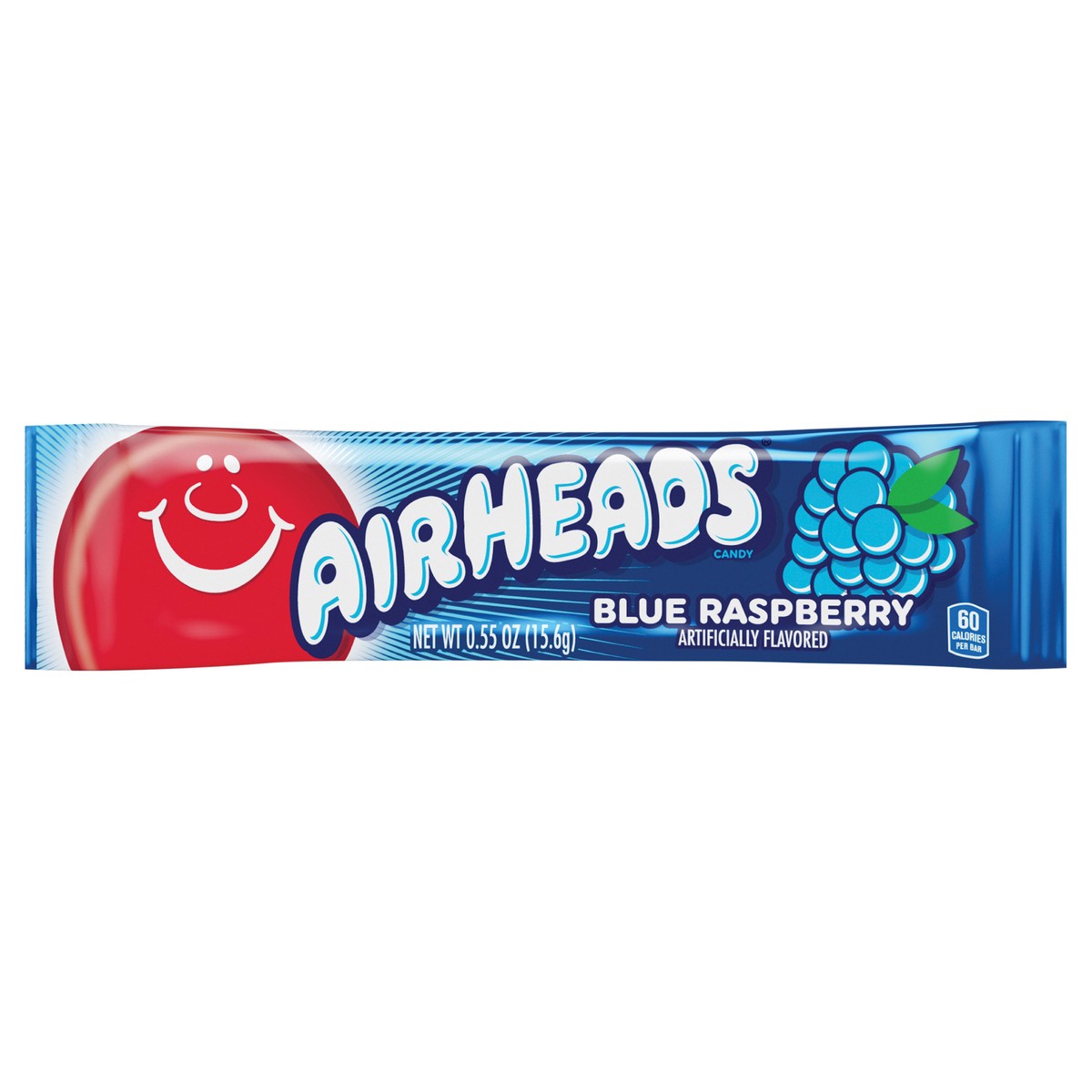 slide 1 of 3, Airheads Blue Raspberry Flavor Individually Wrapped Full Size Candy Bar, .55 ounce, 0.55 oz