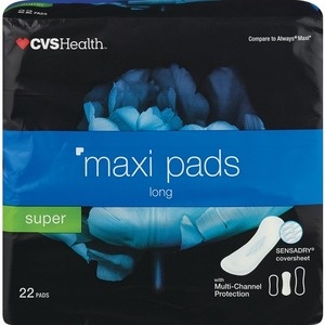 slide 1 of 1, CVS Health Maxi Pads Long Super, 22 ct