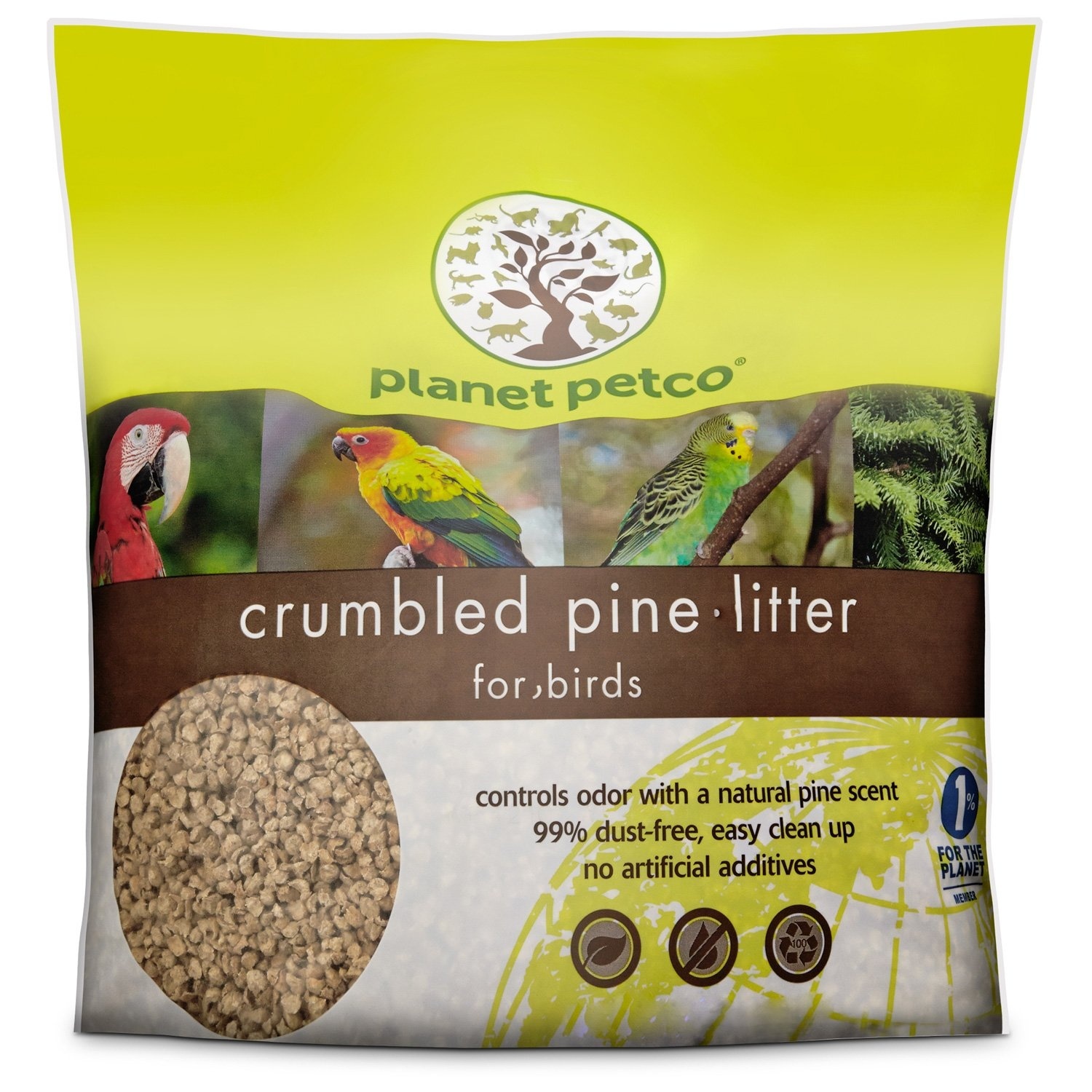 slide 1 of 1, Planet Petco Crumbled Pine Bird Litter, 10 lb