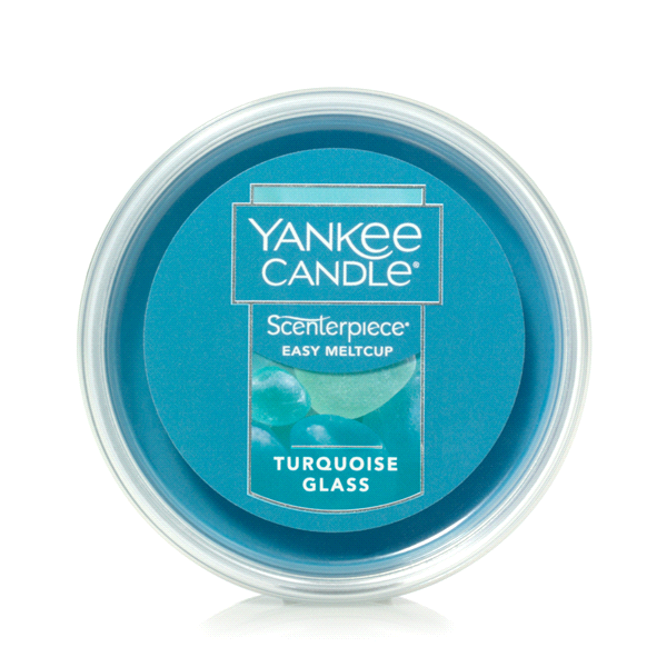 slide 1 of 1, Yankee Candle Scenterpiece Wax Cup Turquoise Glass, 2.2 oz