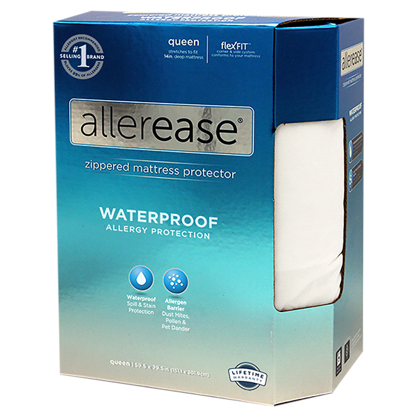 slide 1 of 17, AllerEase Waterproof Allergy Protection Zippered Mattress Protector, 1 ct