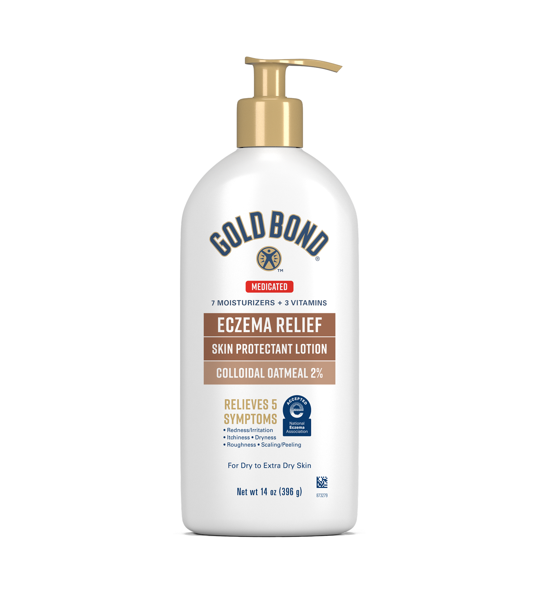 slide 1 of 6, Gold Bond Medicated Eczema Relief Skin Protectant Lotion, 14 oz., With 2% Colloidal Oatmeal, 14 oz