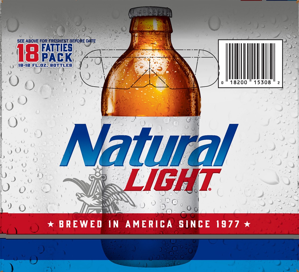 slide 5 of 6, Natural Light Fatties Pack Beer 18 ea, 18 ct