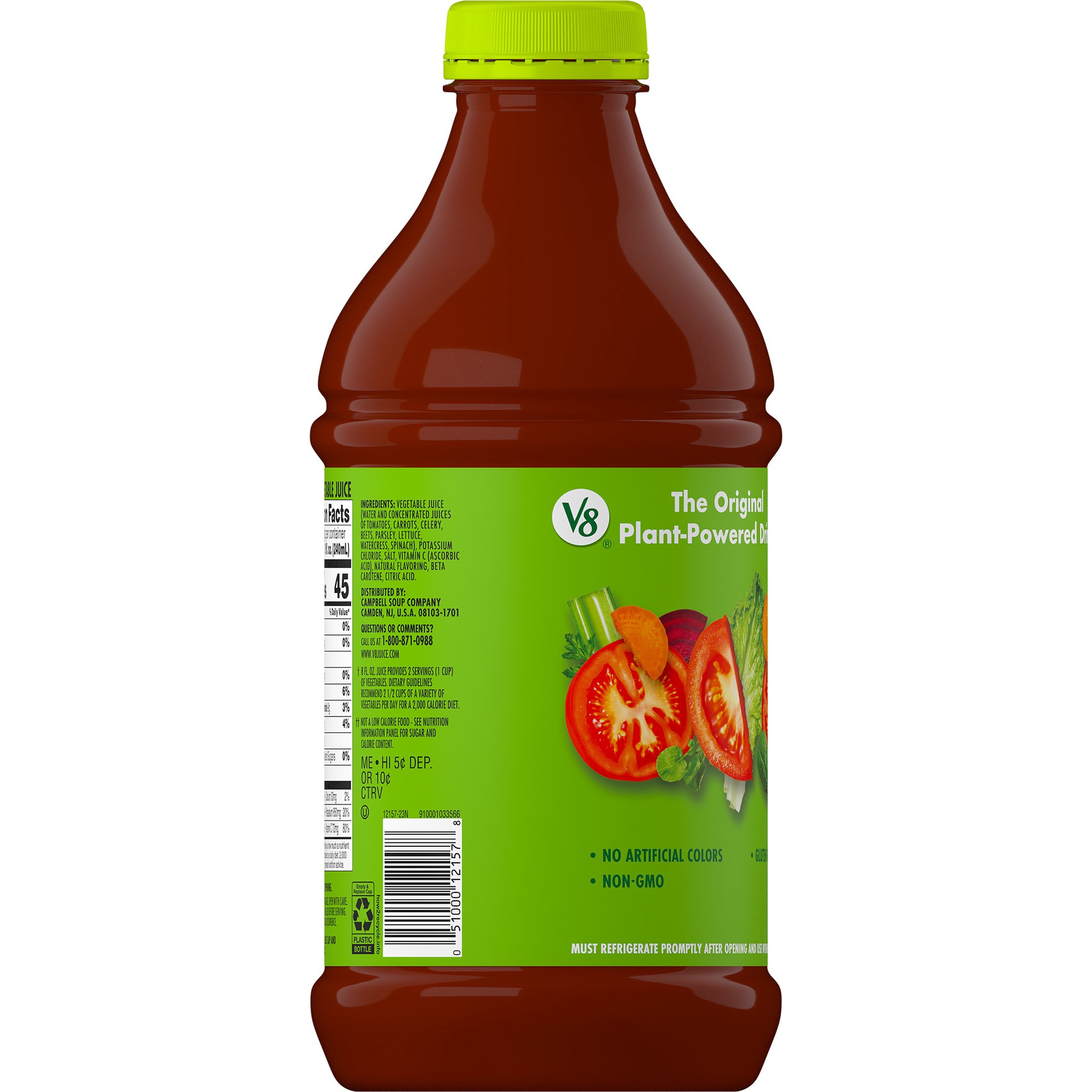 slide 4 of 5, V8 Low Sodium Original 100% Vegetable Juice, 46 fl oz Bottle, 46 oz