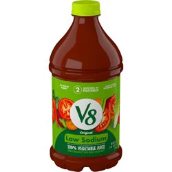 V8 Low Sodium Original 100% Vegetable Juice, 46 fl oz Bottle