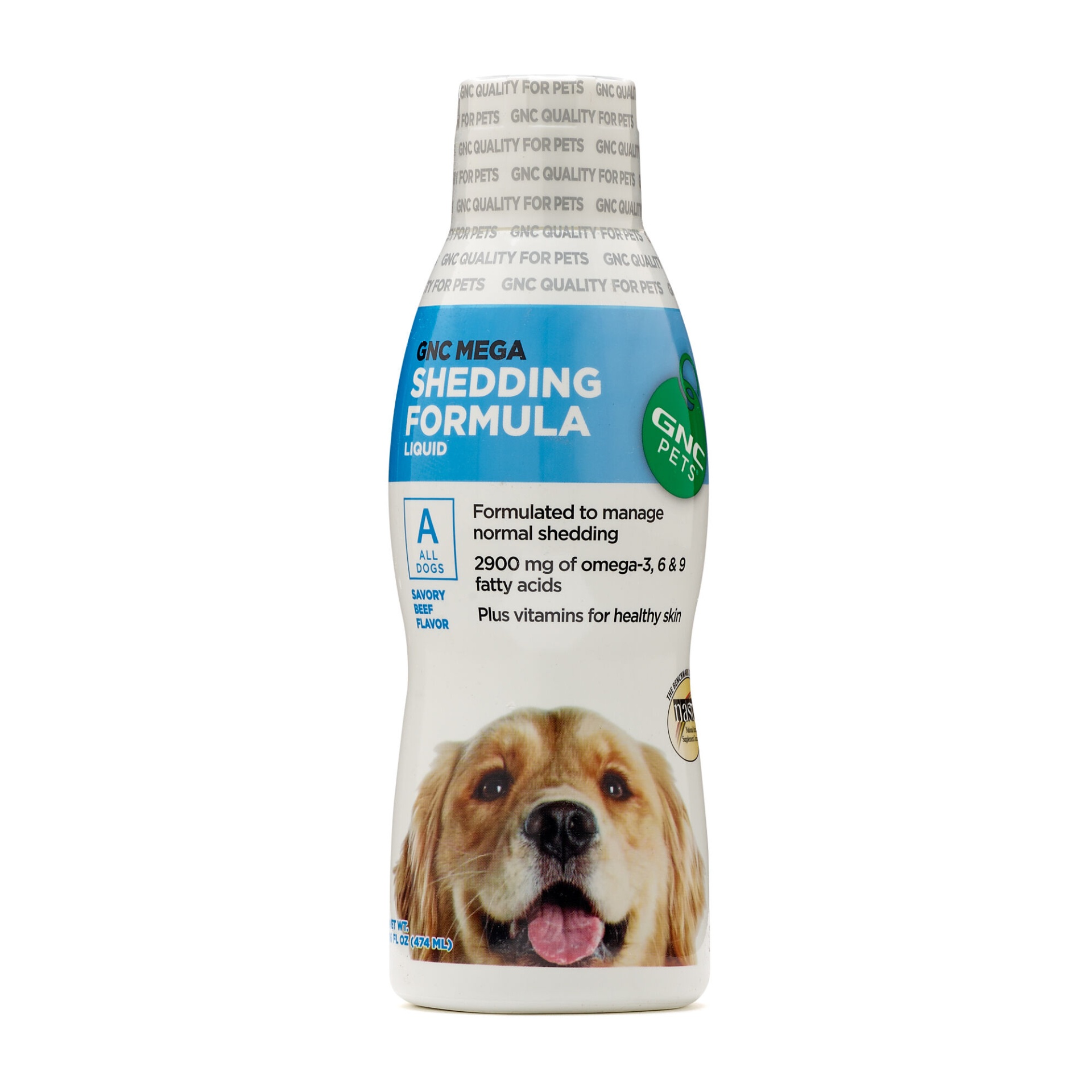 slide 1 of 1, GNC Pets Mega Shedding Formula for All Dogs- Beef Flavor, 16 fl oz