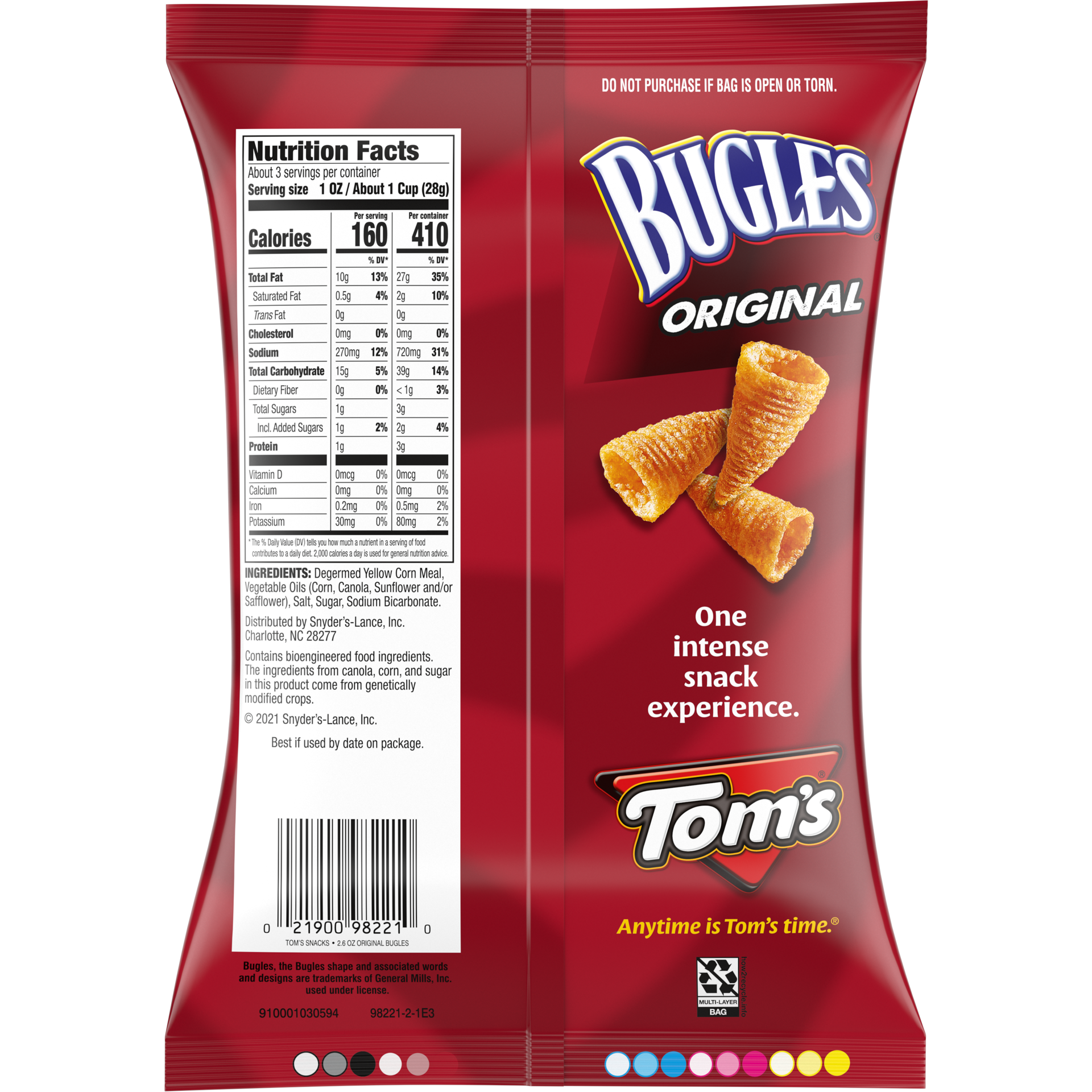 slide 2 of 5, Tom's Original Flavor Bugles, 2.600 oz