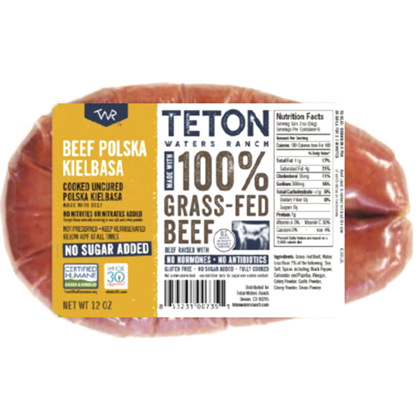 slide 1 of 9, Teton Waters Ranch Beef Polska Kielbasa Rope, 12 oz