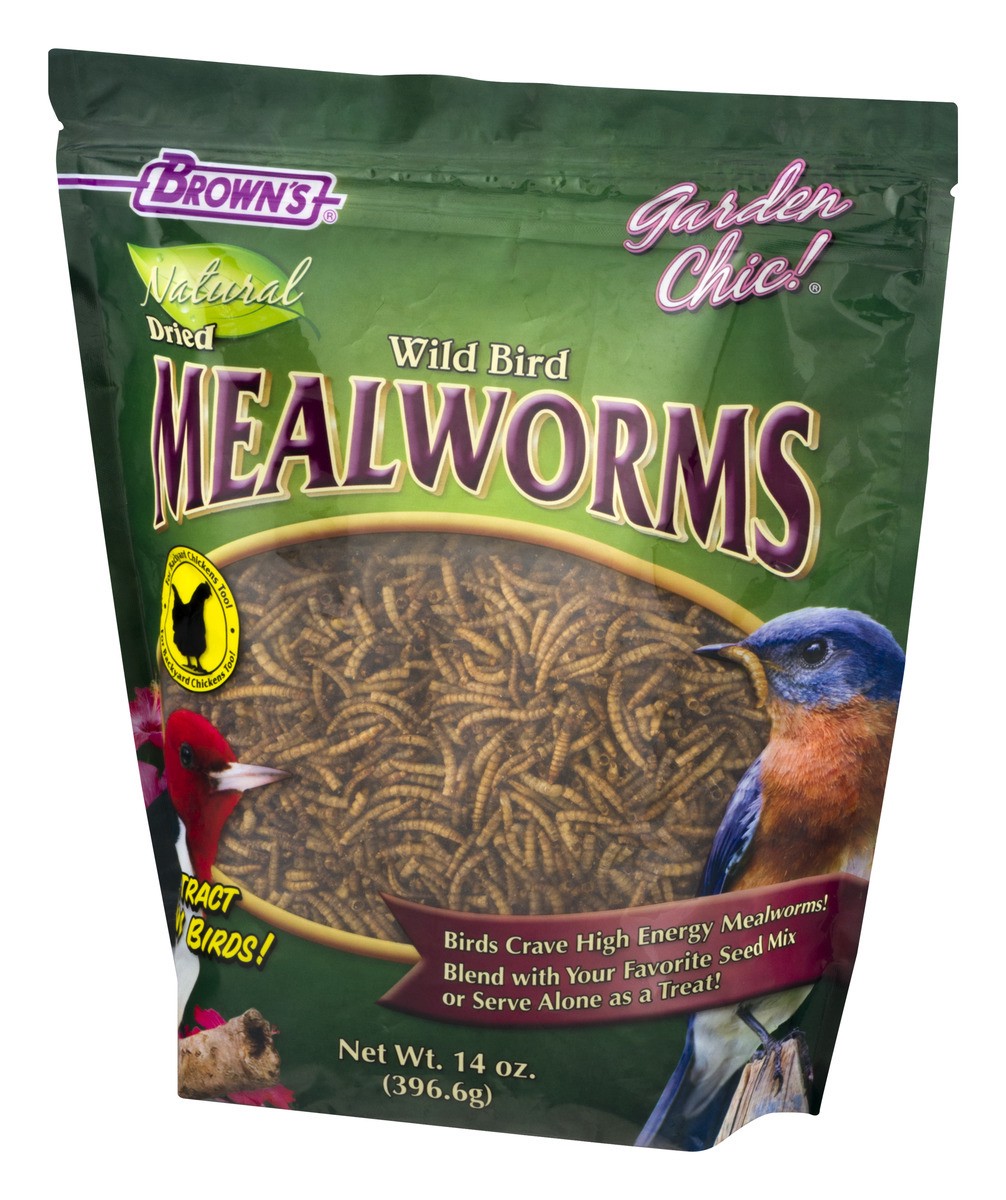 slide 4 of 9, Brown's Dried Natural Mealworms 14.0 oz, 14 oz