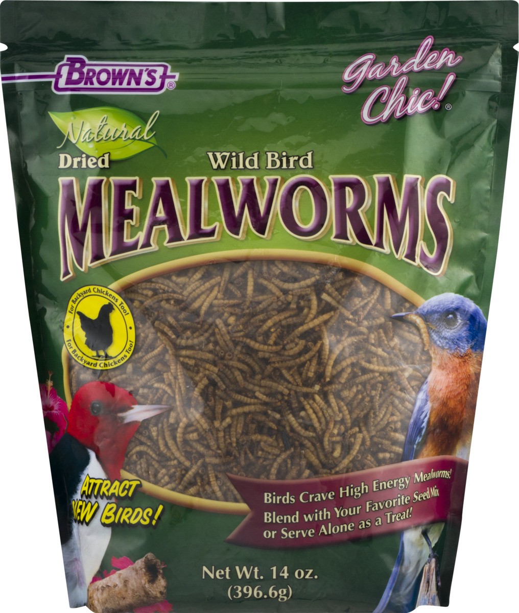 slide 6 of 9, Brown's Dried Natural Mealworms 14.0 oz, 14 oz