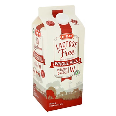 slide 1 of 1, H-E-B Lactose Free Whole Milk, 64 fl oz