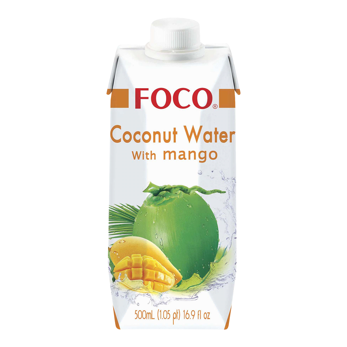 slide 1 of 1, Foco 100% Coconut Water Mango, 16.9 oz