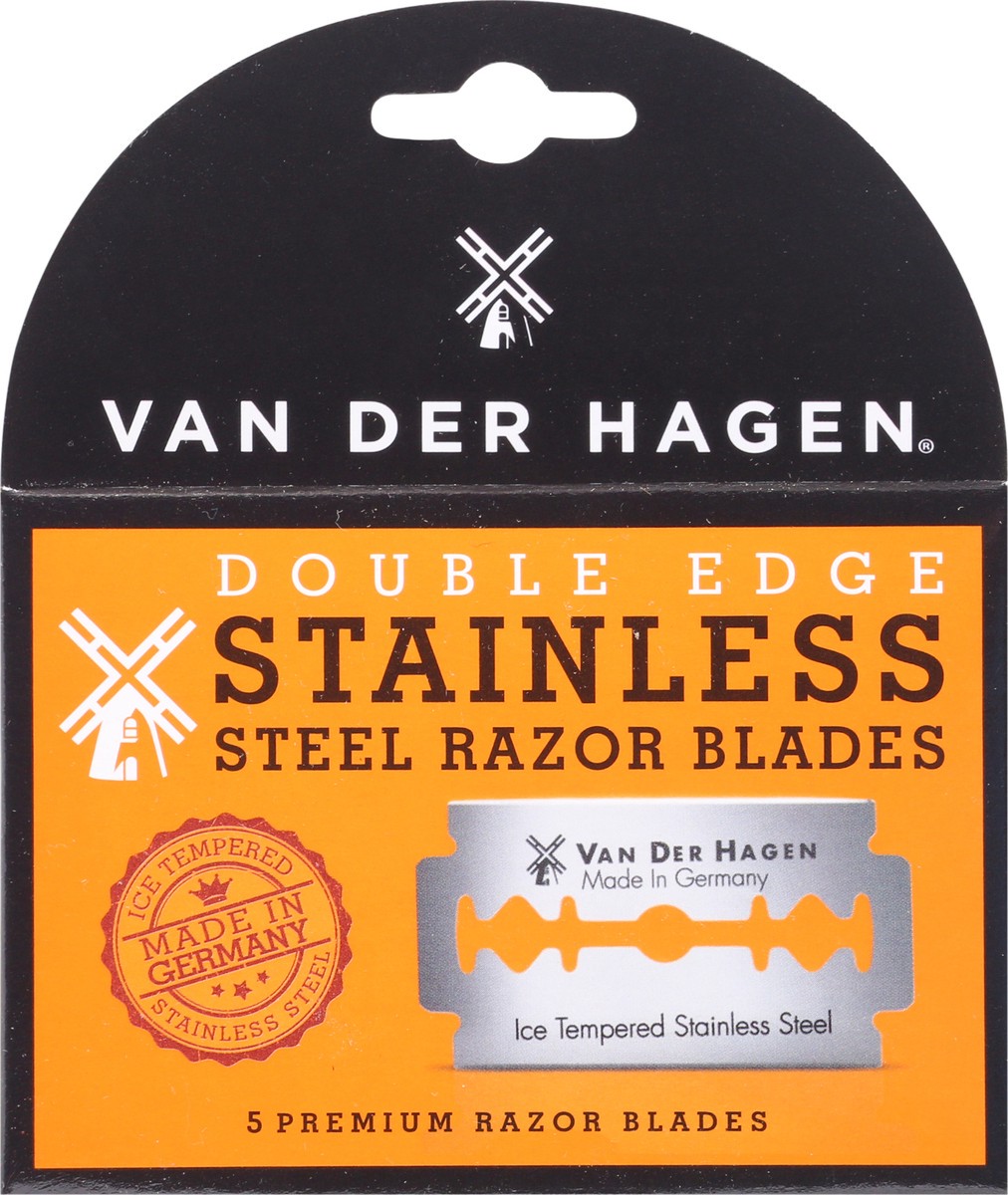 slide 2 of 12, Van Der Hagen Double Edge Stainless Steel Razor Blades 5 ea, 5 ct
