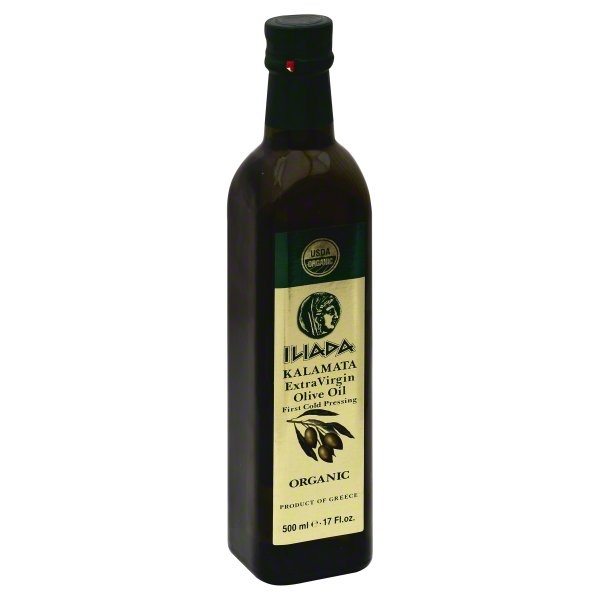 slide 1 of 2, Iliada Olive Oil, Organic, Extra Virgin, Kalamata, 17 oz