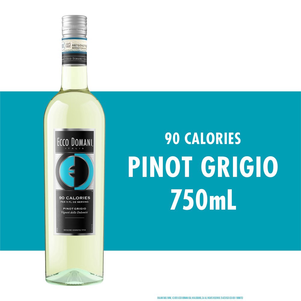 slide 1 of 6, Ecco Domani 90 Calorie Pinot Grigio Italian White Wine, 750 ml