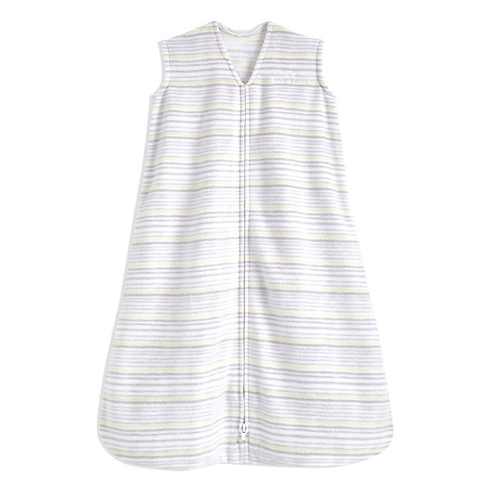 slide 1 of 2, HALO SleepSack Medium Stripe Fleece Wearable Blanket - Grey, 1 ct
