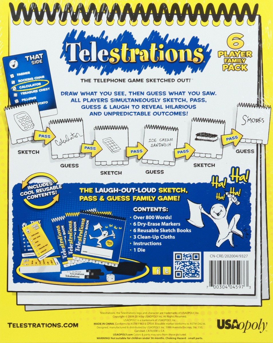 slide 6 of 9, USAopoly Telestrations Ages 8+ Family Pack The Telephone Game Sketched Out 1 ea, 1 ct