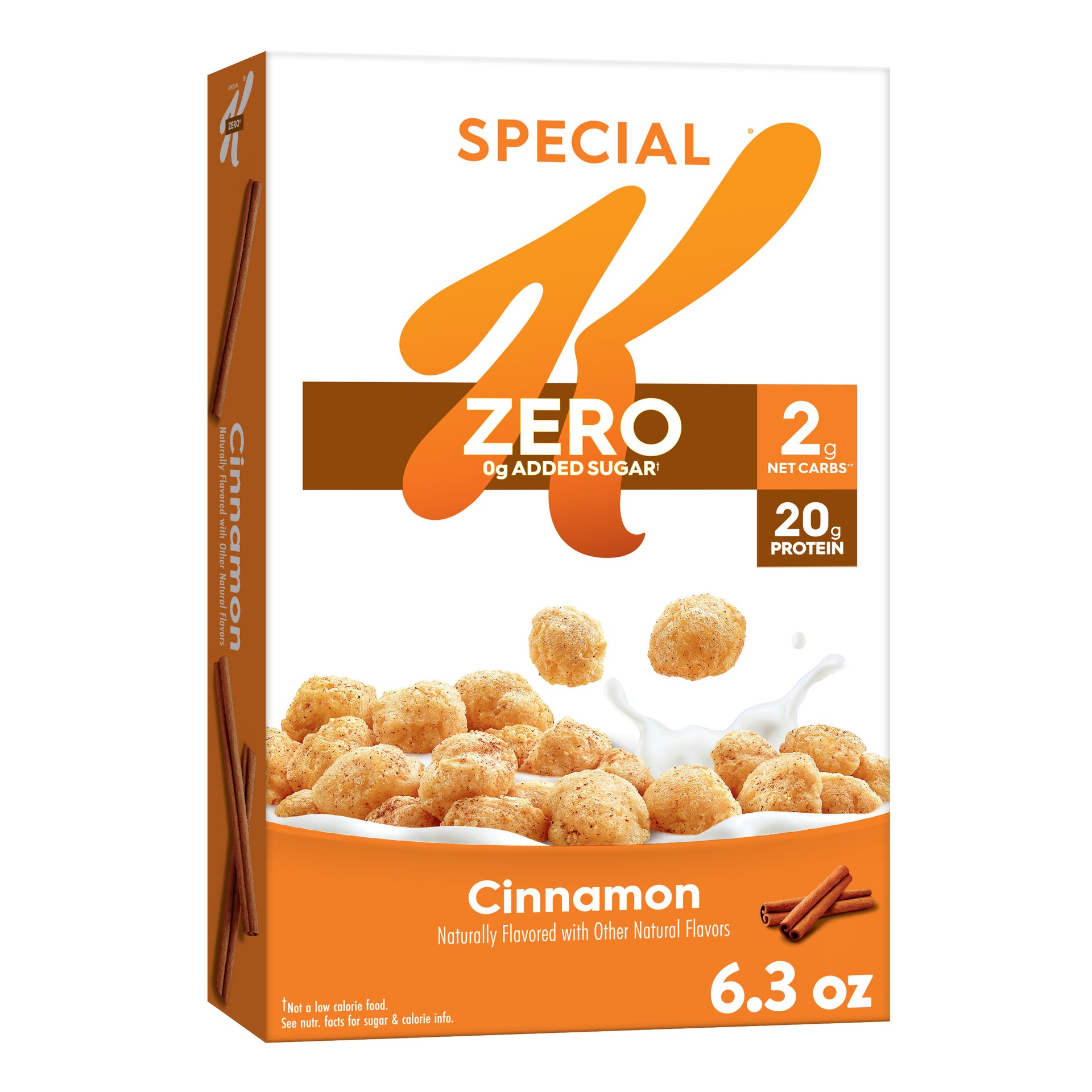 slide 1 of 5, Special K Kellogg's Special K Zero Breakfast Cereal, Keto Friendly, Protein Cereal, Cinnamon, 6.3oz Box (1 Box), 6.3 oz