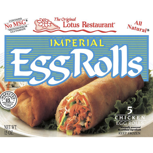 slide 1 of 1, Lotus Chicken Egg Rolls, 15 oz