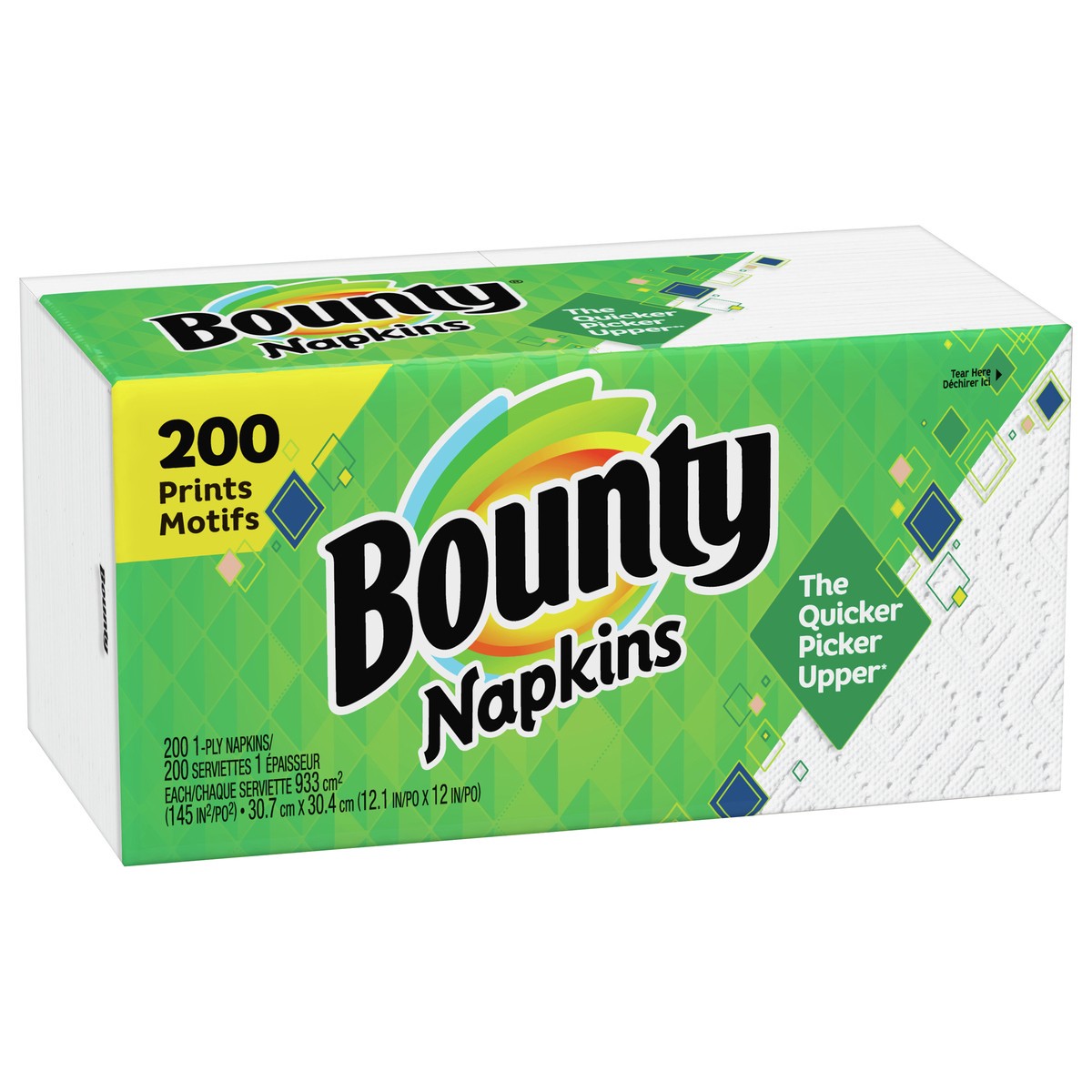 slide 4 of 5, Bounty Paper Napkins, White and Print, 200 Count, 200 ct